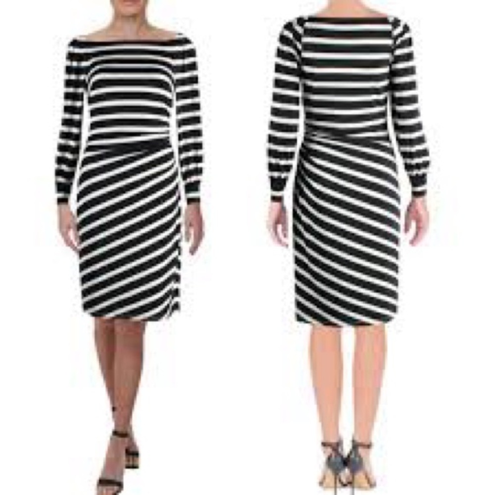 Lauren Ralph Lauren 12 KYNARA Striped Sheath Dress